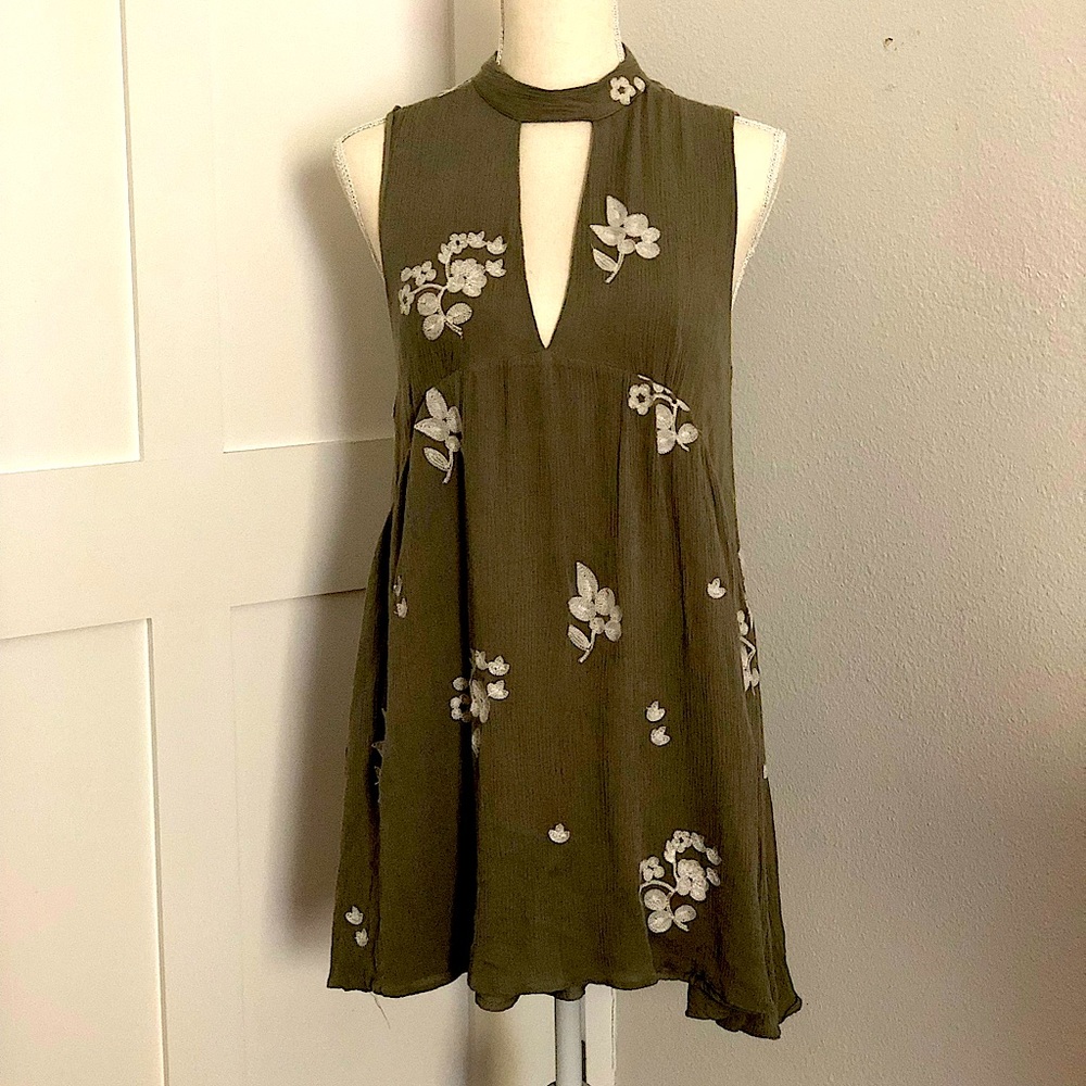Honey Belle Boho green Dress-Medium